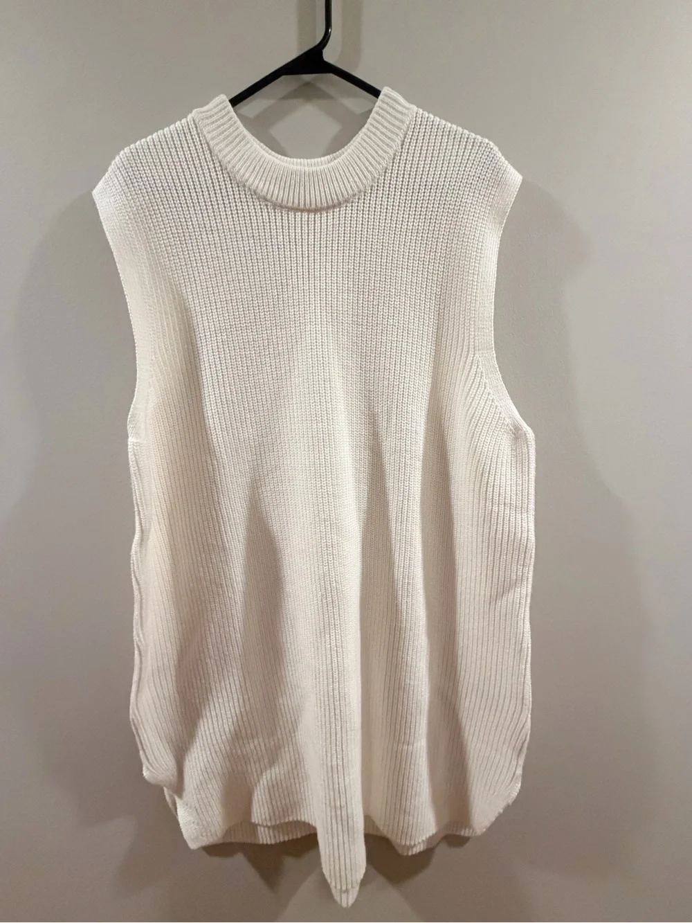 H&M Ivory Ribbed Crewneck Sleeveless Tunic - Picture 1 of 5